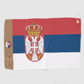 Serbische Flagge & Serbien mit Monogramm Golfhandt Golfhandtuch (Horizontal)
