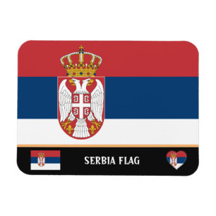Serbische Flagge & Serbien - Reise, Urlaub /Sport Magnet