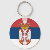 serbische Flagge & Serbien - Urlaub, Reise / Sport Schlüsselanhänger (Vorderseite)