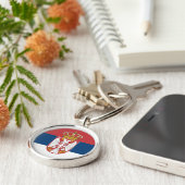 serbische Flagge & Serbien Urlaub, Reise/Sport Schlüsselanhänger (Seite)