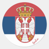 Serbische Flagge & Serbiens Modeaufkleber /sport Runder Aufkleber (Vorderseite)