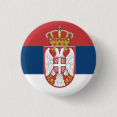 Serbische Flagge & Serbiens Modepatriot /sports Button (Vorderseite)