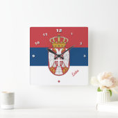 Serbische Flagge & Serbiens trendige Uhr /sportlic (Zuhause)