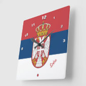 Serbische Flagge & Serbiens trendige Uhr /sportlic (Winkel)