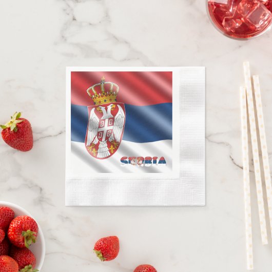 Serbische Flagge Serviette (Beispiel)