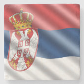 Serbische Flagge Steinuntersetzer (Vorderseite)