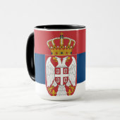 Serbische Flagge Tasse (Vorderseite Links)