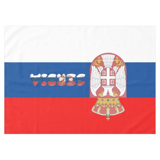 Serbische Flagge Tischdecke (Vorderseite (Horizontal))