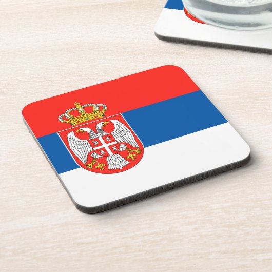 Serbische Flagge Untersetzer (Linke Seite)