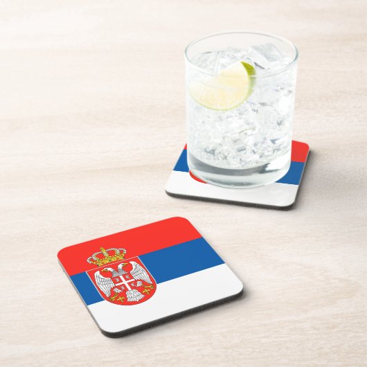 Serbische Flagge Untersetzer (Rechte Seite)