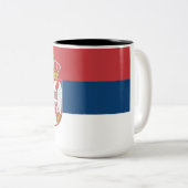 Serbische Flagge Zweifarbige Tasse (VorderseiteRechts)
