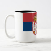 Serbische Flagge Zweifarbige Tasse (Links)