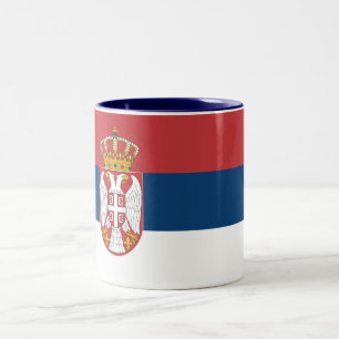 Serbische Flagge Zweifarbige Tasse