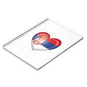 Serbische Herz-Flagge auf Weiß Notizblock (Linke Seite)