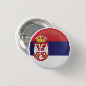 Serbische Icon-Flagge Button (Vorne & Hinten)
