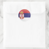 Serbische Icon-Flagge Runder Aufkleber (Tasche)