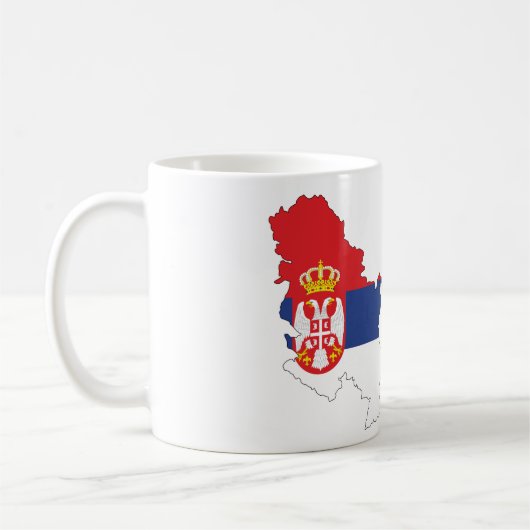 Serbische Landesflagge Kaffeetasse (Links)