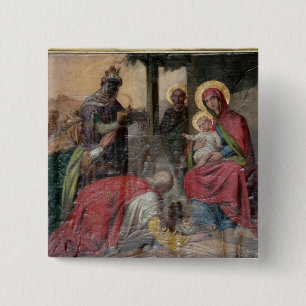Serbische orthodoxe Ikongraphie in der Kirche von  Button