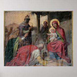 Serbische orthodoxe Ikonographie in der Kirche von Poster
