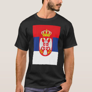 Serbische Retro-Vintage Nationalflagge Serbien T-Shirt