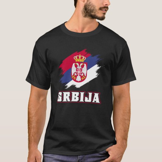 Serbische Roots Srbija Serbs Serbische Flagge T-Shirt (Vorderseite)