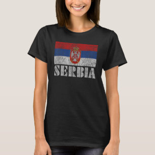 Serbische Serbien-Flagge Vintage-Land Männer Fraue T-Shirt