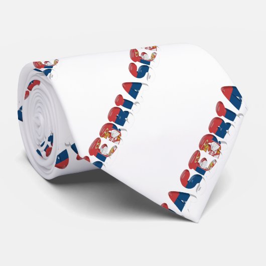Serbische Textflagge Krawatte (Gerollt)