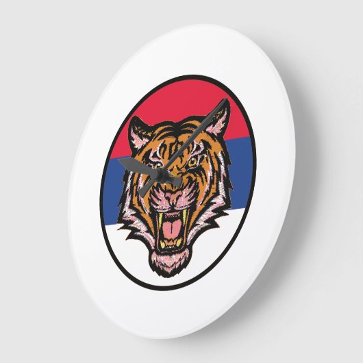 Serbische Tiger-Uhr Große Wanduhr (Winkel)
