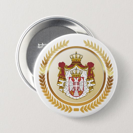 Serbische Wappen Button (Vorne & Hinten)