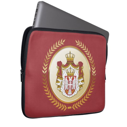 Serbische Wappen Laptopschutzhülle (Vorne Rechts)