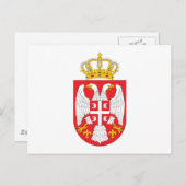 Serbische Wappen Postkarte (Vorne/Hinten)