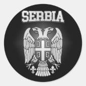 Serbische Wappen Runder Aufkleber (Vorderseite)