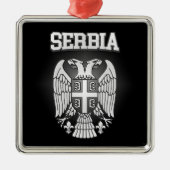 Serbische Wappen Silbernes Ornament (Vorne)