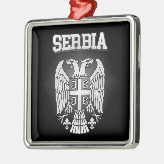 Serbische Wappen Silbernes Ornament (Links)