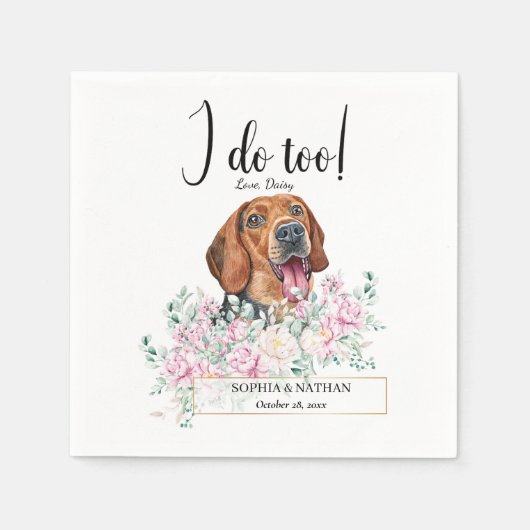 Serbischer Hound Dog Wedding Cocktail Napkins Serviette (Vorderseite)