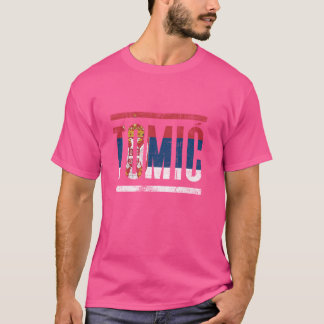 Serbischer Nachname Tomic mit der Flagge Serbiens T-Shirt