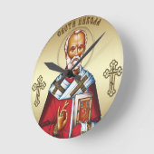 serbischer Nikolaus Runde Wanduhr (Winkel)