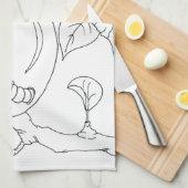 serbischer Zyrillienwurm Geschirrtuch (Viertel Falte)