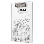 Serbischer Zyrillischer Drache Klemmbrett (Links)