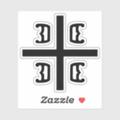 Serbisches Kreuz Aufkleber (Blatt)