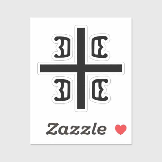 Serbisches Kreuz Aufkleber (Blatt)