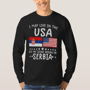 serbisches ROOTS Shirt Halbe amerikanische Flagge