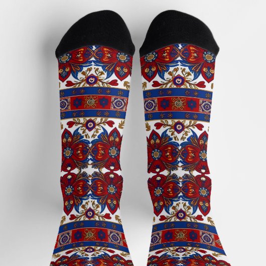 Serbisches Teppichmuster 8 Socken (Oben)
