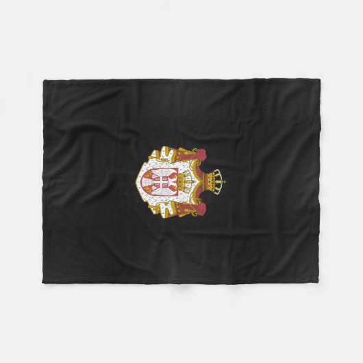 Serbisches Wappen Fleecedecke (Vorderseite (Horizontal))