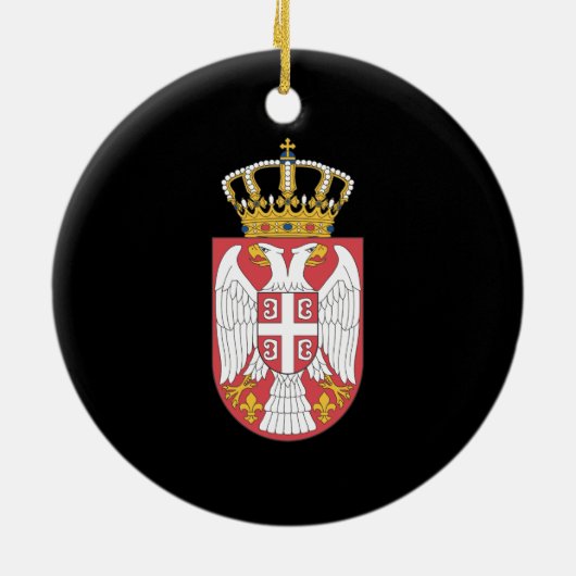 Serbisches Wappen Keramik Ornament (Hinten)