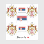 Serbisches Wappen und Flaggenaufkleber Aufkleber (Blatt)