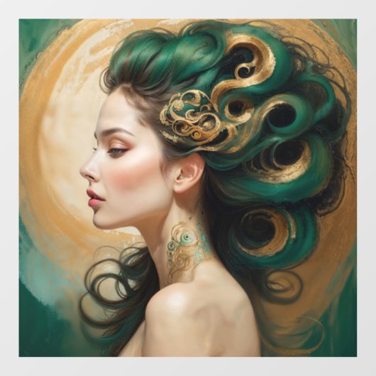 "Serelith" - Curls of Celestial Jade Fensteraufkleber (Blatt)