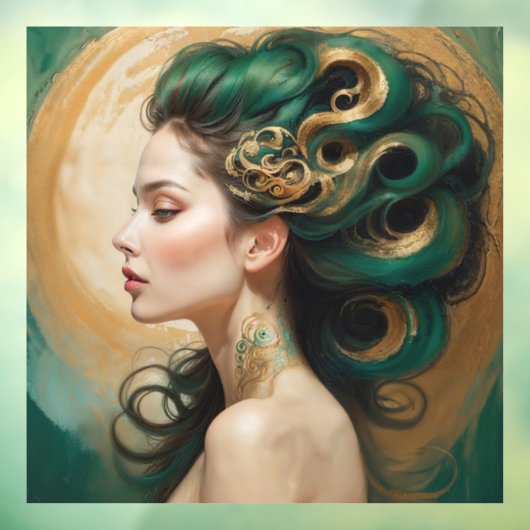 "Serelith" - Curls of Celestial Jade Fensteraufkleber (Blatt 3)