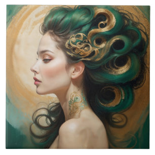 "Serelith" - Curls of Celestial Jade Fliese