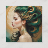 "Serelith" - Curls of Celestial Jade Quadratische Visitenkarte (Vorderseite)